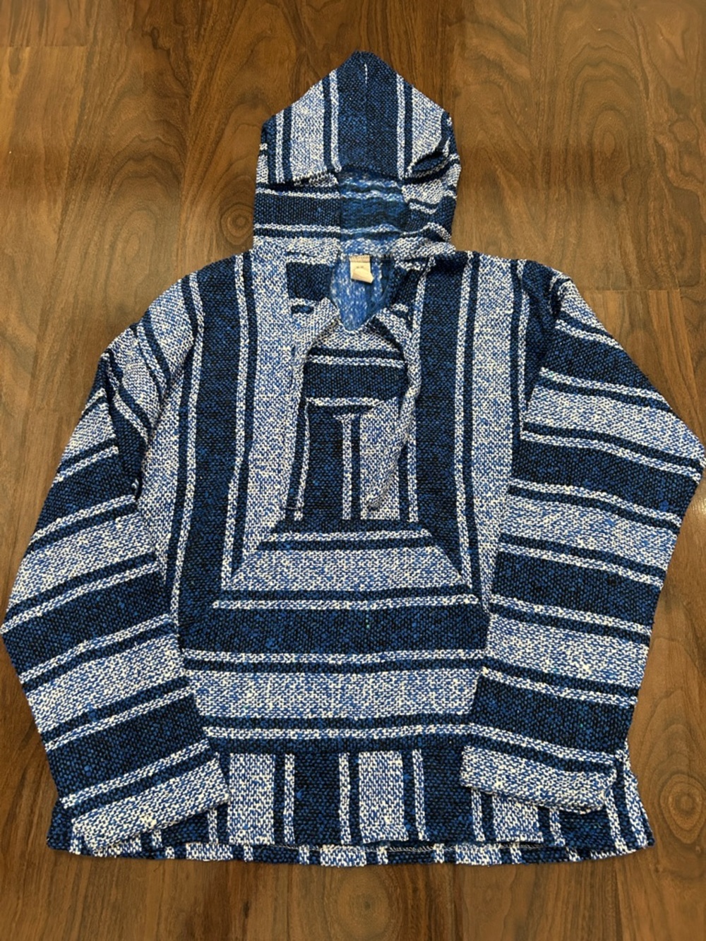 Molina Baja Hoodie Men's Blue Striped Pullover Drug Rug